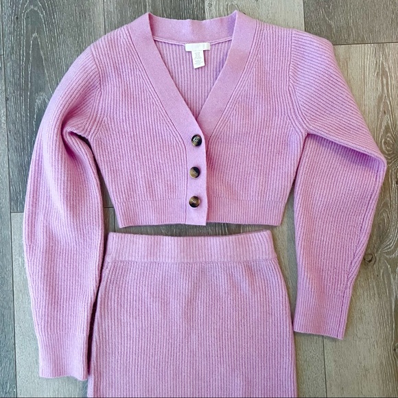 🌈 H&M Lilac Ribbed Cardigan Set - Picture 3 of 6